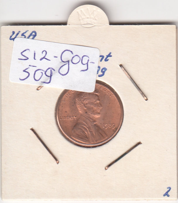 S12-G09-0509 Verenigde Staten 1 cent 1989  KM# 201b UNC Lincoln Cent