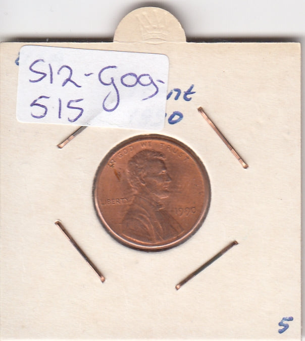 S12-G09-0515 Verenigde Staten 1 cent 1990  KM# 201b UNC Lincoln Cent