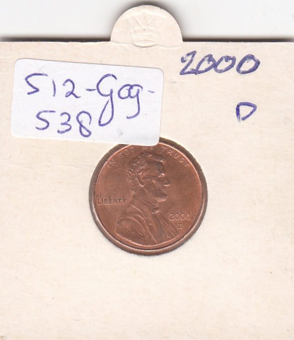 S12-G09-0538 Verenigde Staten 1 cent 2000 D KM# 201b UNC Lincoln Cent