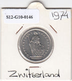 S12-G10-0146 Switzerland 1 franc 1974  XF KM# 24a