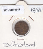 S12-G10-0148 Switzerland 1 rappen 1948  VF KM# 46