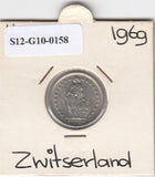S12-G10-0158 Switzerland 1/2 franc 1969 B VF KM# 23a