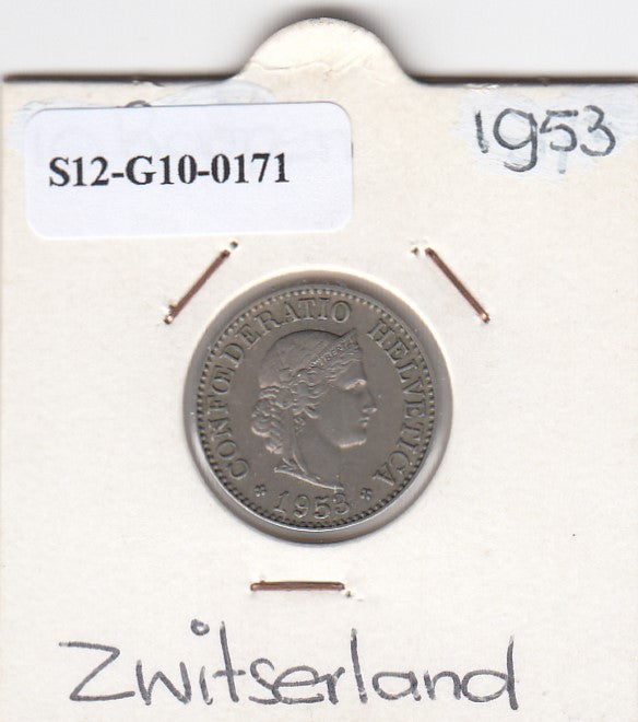 S12-G10-0171 Zwitserland 10 rappen 1953  ZF KM# 27