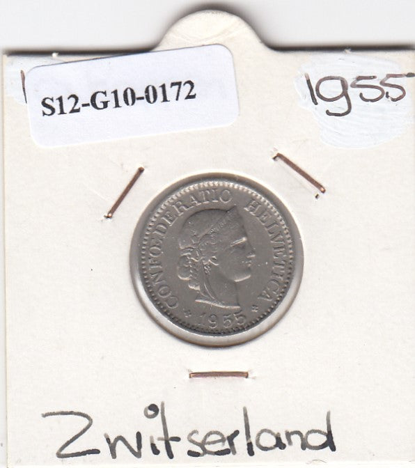 S12-G10-0172 Switzerland 10 rappen 1955  VF KM# 27