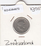 S12-G10-0172 Switzerland 10 rappen 1955  VF KM# 27