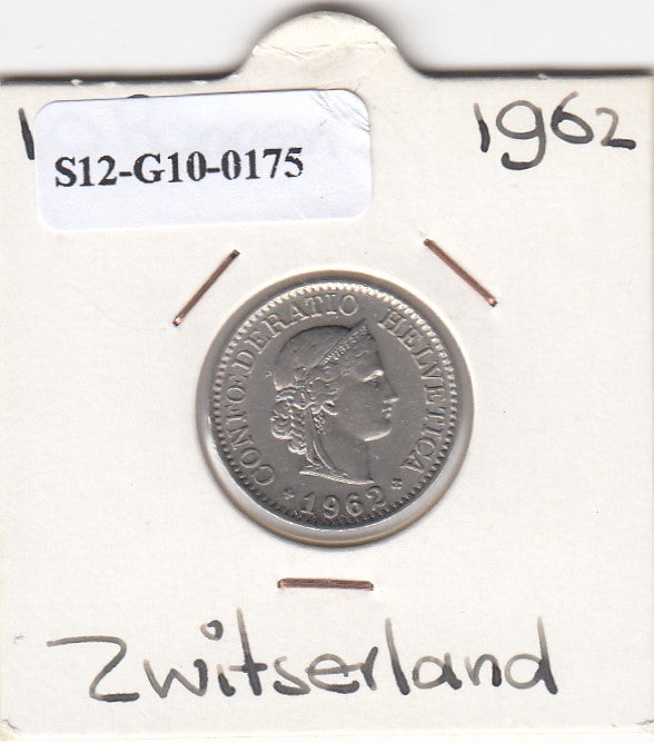 S12-G10-0175 Switzerland 10 rappen 1962  VF KM# 27