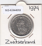 S12-G10-0193 Switzerland 2 francs 1974  VF KM# 21a