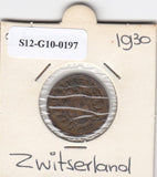 S12-G10-0197 Switzerland 2 rappen 1930  XF KM# 4.2b