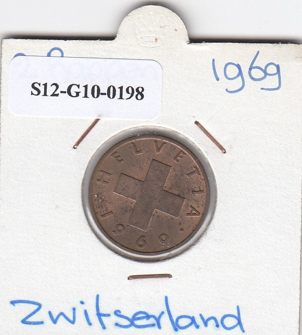 S12-G10-0198 Zwitserland 2 rappen 1969 XF KM# 47