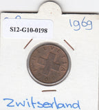 S12-G10-0198 Zwitserland 2 rappen 1969 XF KM# 47