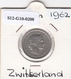S12-G10-0208 Zwitserland 20 rappen 1962 ZFL KM# 29a