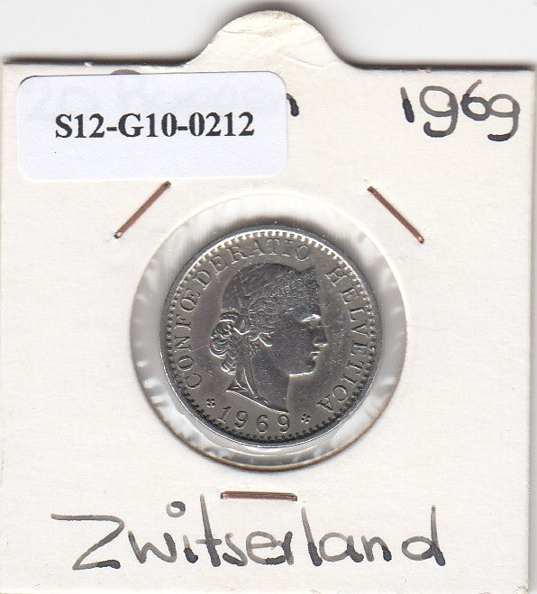 S12-G10-0212 Switzerland 20 rappen 1969  VF KM# 29a