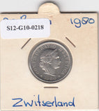 S12-G10-0218 Switzerland 20 rappen 1980  XF KM# 29a