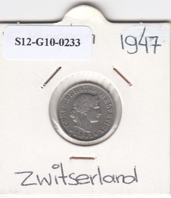 S12-G10-0233 Zwitserland 5 rappen 1947  VF KM# 26