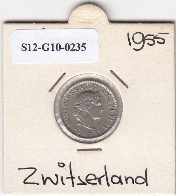 S12-G10-0235 Zwitserland 5 rappen 1955 ZG KM# 26