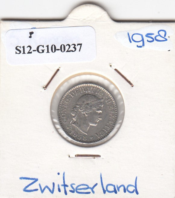 S12-G10-0237 Switzerland 5 rappen 1958  VF KM# 26