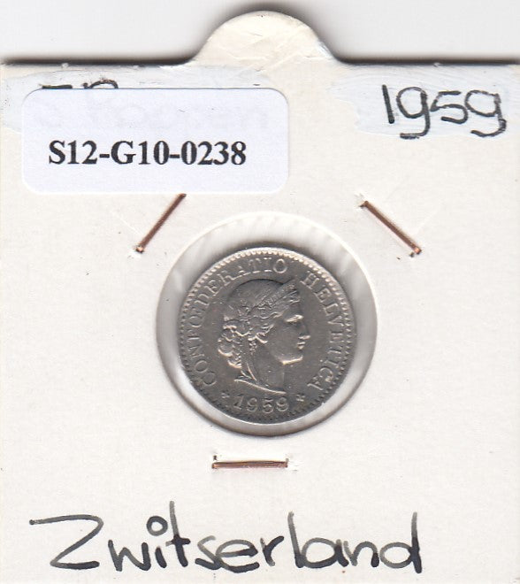 S12-G10-0238 Zwitserland 5 rappen 1959 ZF KM# 26