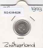 S12-G10-0238 Zwitserland 5 rappen 1959 ZF KM# 26