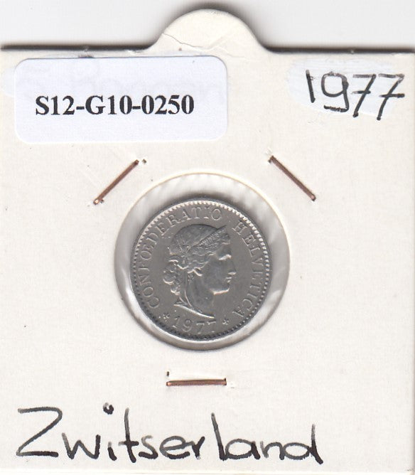 S12-G10-0250 Switzerland 5 rappen 1977  VF/XF KM# 26