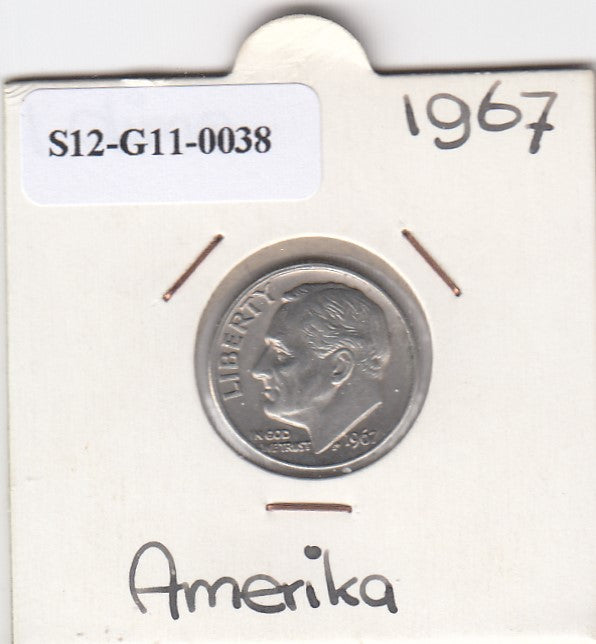 S12-G11-0038 Verenigde staten Dime 1967   XF KM195A