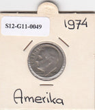 S12-G11-0049 Verenigde Staten Dubbeltje 1974   VF KM195A