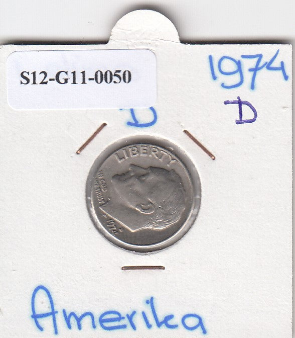 S12-G11-0050 Verenigde staten Dime 1974 D VF KM195A