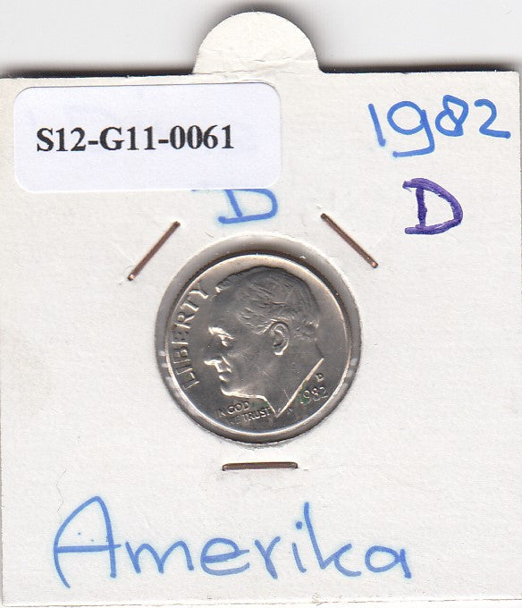 S12-G11-0061 Verenigde Staten Dime 1982 D ZFR/PR KM195A