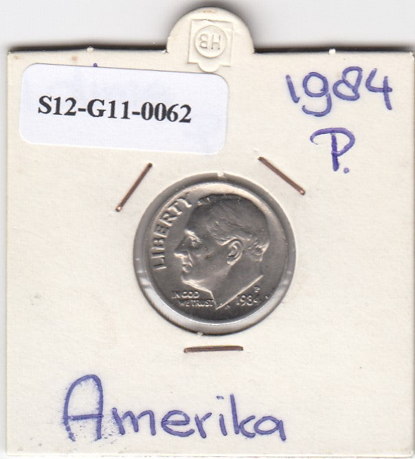 S12-G11-0062 Verenigde staten Dime 1984 P VF/XF KM195A