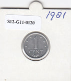 S12-G11-0120 Antillen 1 cent 1981 VF+ KM8a