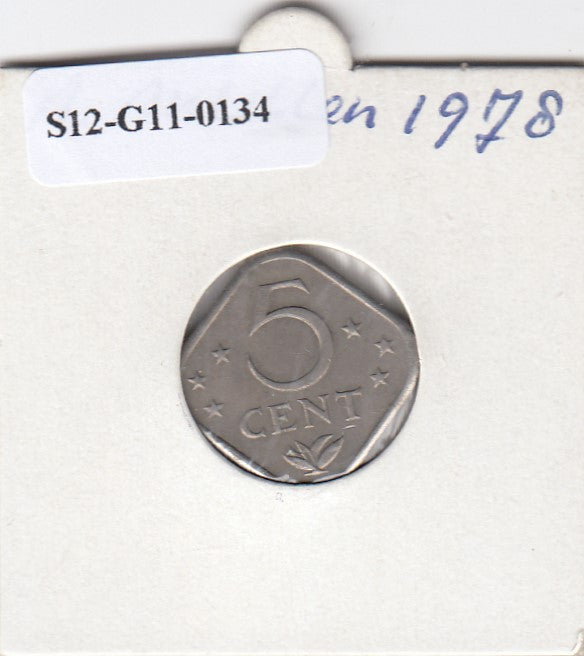 S12-G11-0134 Antillen 5 cent 1978  VF KM13