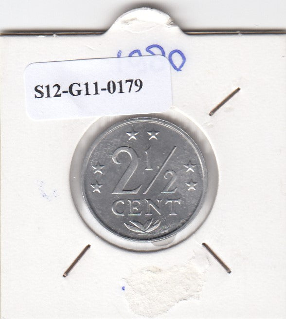 S12-G11-0179 Antillen 2 1/2 cent 1980  VF+ KM9a