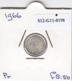 S12-G11-0198 Antillen 1/10 gulden 1966  XF KM3 zilver