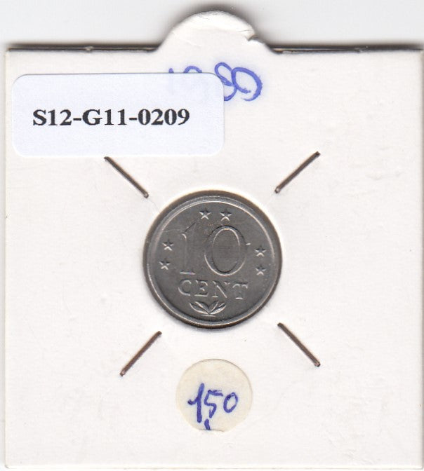 S12-G11-0209 Antillen 10 cent 1980  XF/UNC KM10