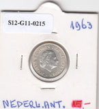 S12-G11-0215 Antillen 1/4 gulden 1963  UNC KM4 zilver