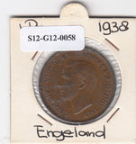 S12-G12-0058 Verenigd Koninkrijk 1 penny 1938  VF KM# 845