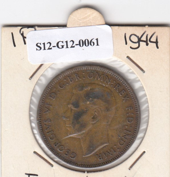 S12-G12-0061 Verenigd Koninkrijk 1 penny 1944  VF KM# 845
