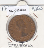 S12-G12-0069 Verenigd Koninkrijk 1 penny 1963  VF KM# 897