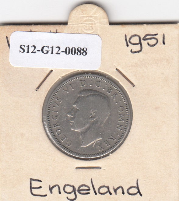 S12-G12-0088 Verenigd Koninkrijk 1 shilling 1951 VF KM# 877 Schotse wapenschild, leeuw zittend met het gezicht op de kruin