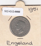 S12-G12-0088 Verenigd Koninkrijk 1 shilling 1951 VF KM# 877 Schotse wapenschild, leeuw zittend met het gezicht op de kruin