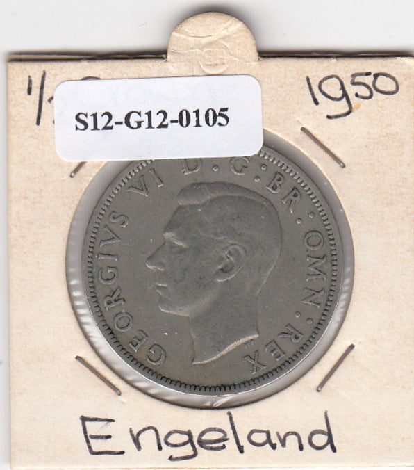 S12-G12-0105 Verenigd Koninkrijk ½ crown 1950  VF KM# 879
