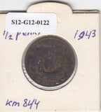 S12-G12-0122 Verenigd Koninkrijk ½ penny 1943 ZFF KM# 844