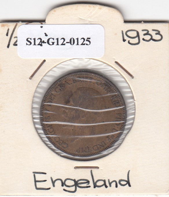 S12-G12-0125 Verenigd Koninkrijk ½ penny 1933  ZF KM# 837