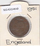 S12-G12-0143 Verenigd Koninkrijk ½ penny 1951  VF KM# 868