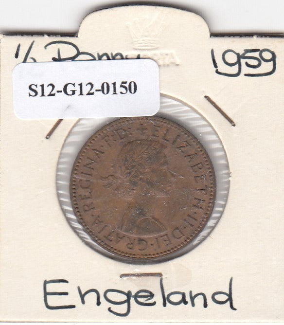 S12-G12-0150 Verenigd Koninkrijk ½ penny 1959  VF KM# 896