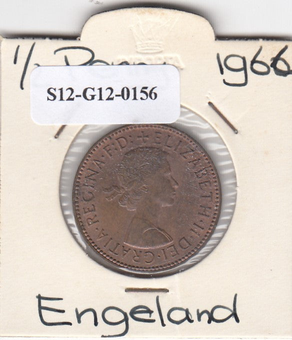 S12-G12-0156 Verenigd Koninkrijk ½ penny 1966  VF KM# 896