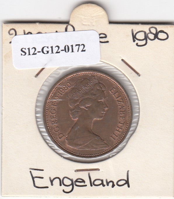 S12-G12-0172 United Kingdom 2 new pence 1980 VF KM# 916
