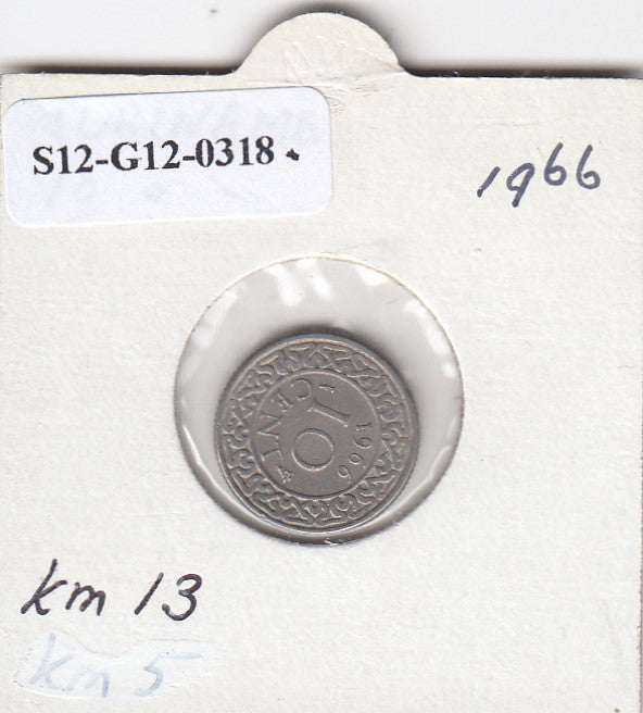 S12-G12-0318 Suriname 10 cent 1966  VF KM13