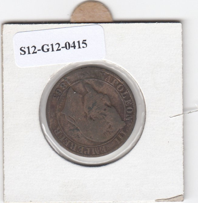 S12-G12-0415 Frankrijk 5 centimes 1865 A VF KM797