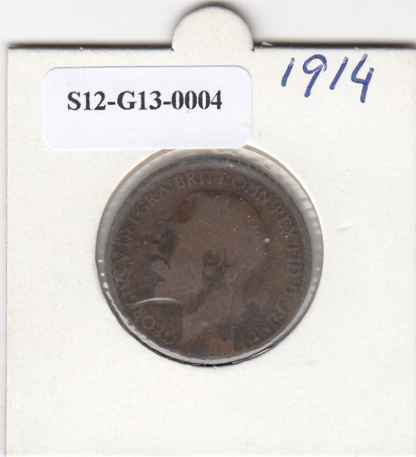 S12-G13-0004 Verenigd Koninkrijk ½ penny 1914 VG/FI KM# 809