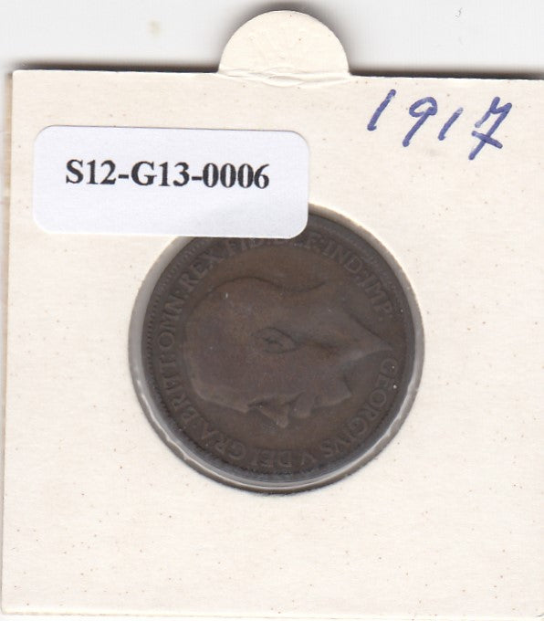 S12-G13-0006 Verenigd Koninkrijk ½ penny 1917  FI- KM# 809